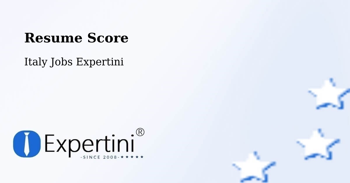 Resume Score & Job Description Match Tool – Altopascio - Italy Jobs Expertini